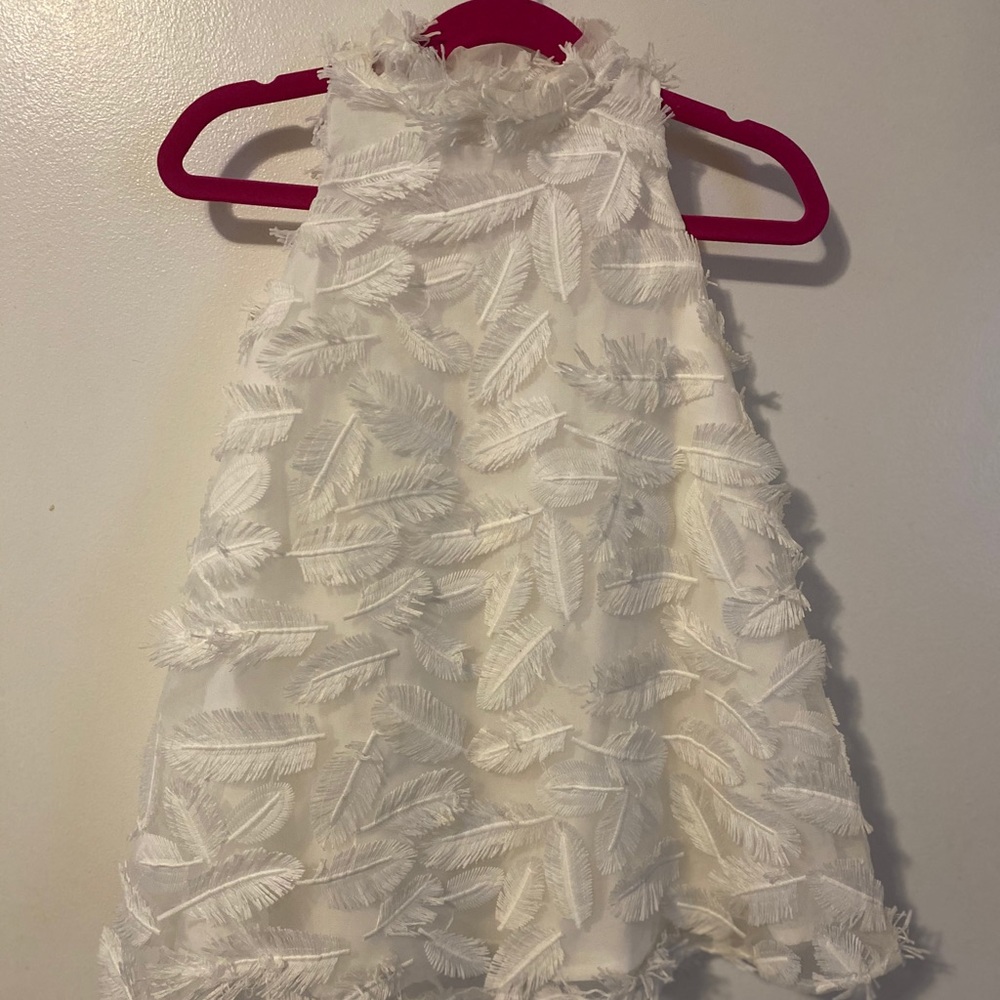 Janie and Jack white feather dress